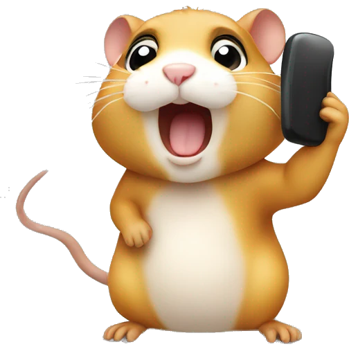 hamster calls on the phone emoji