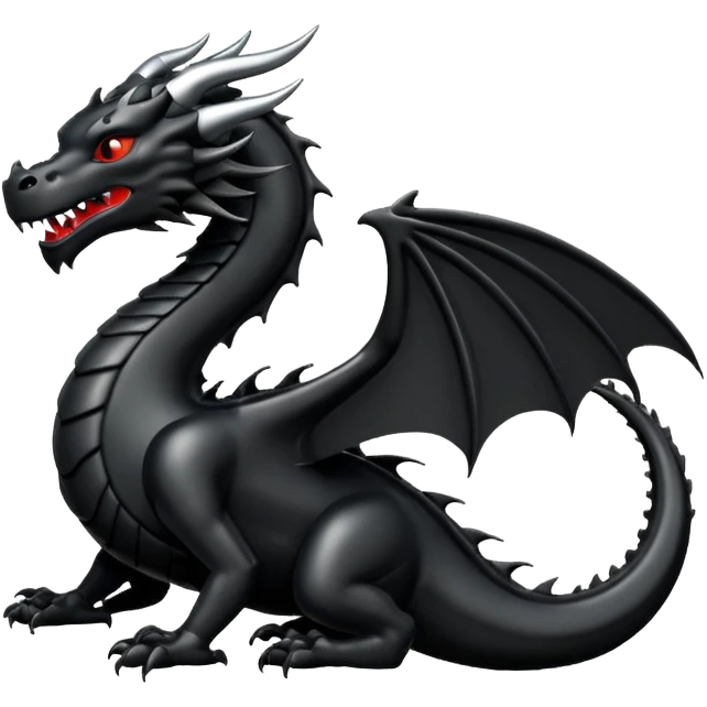 Minimalist Black dragon symbol emoji