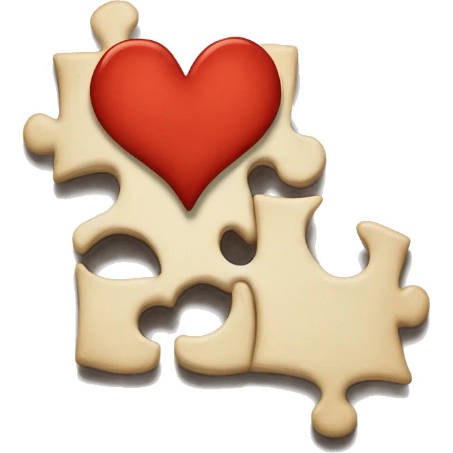 puzzle piece in the shape  a heart emoji