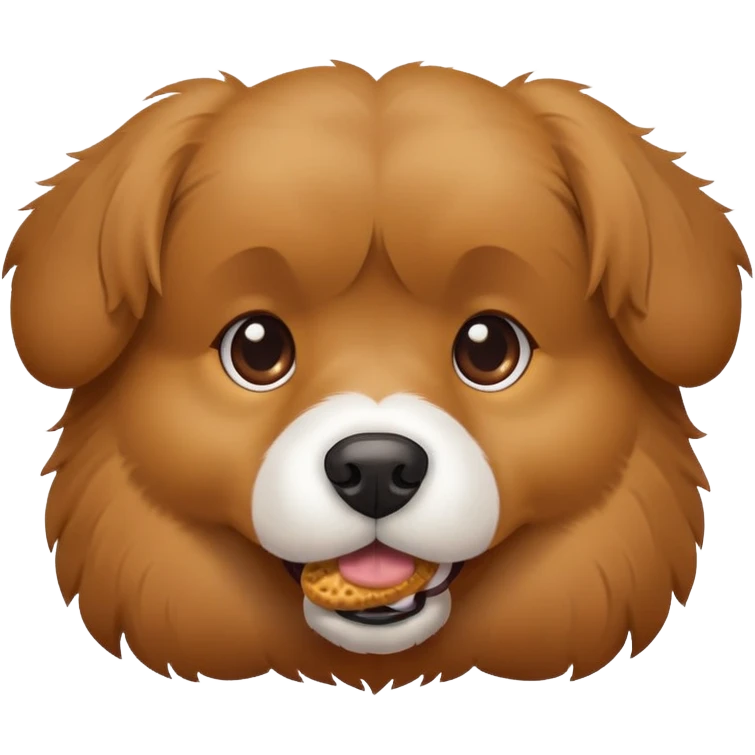 Dog chewing treats emoji