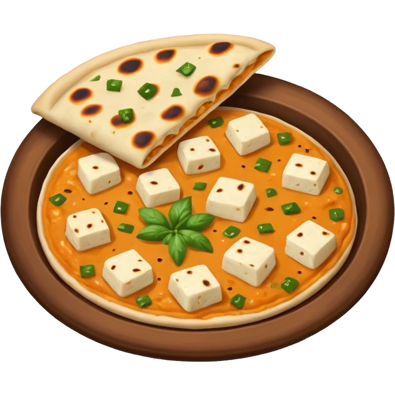 Naan and paneer gravy  emoji