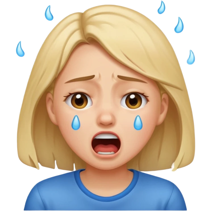 girl crying with shout emoji