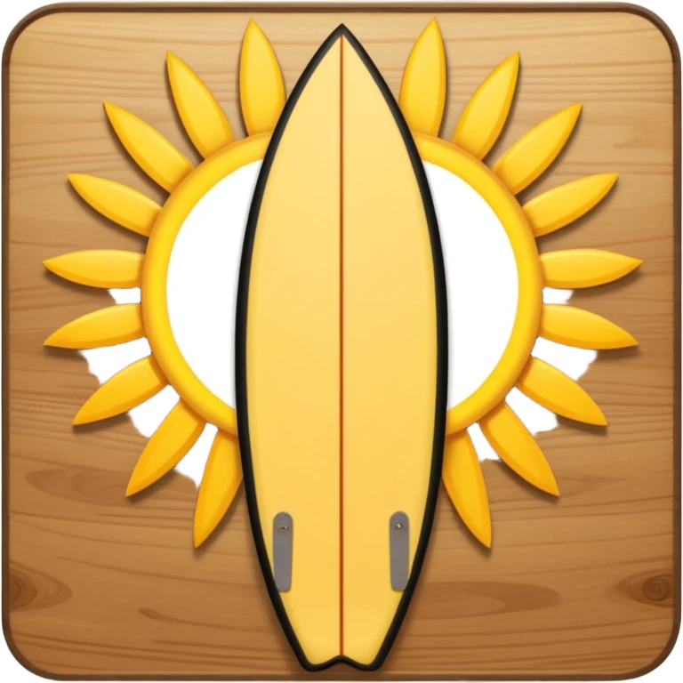 Surfboard with sun logo in the contre emoji