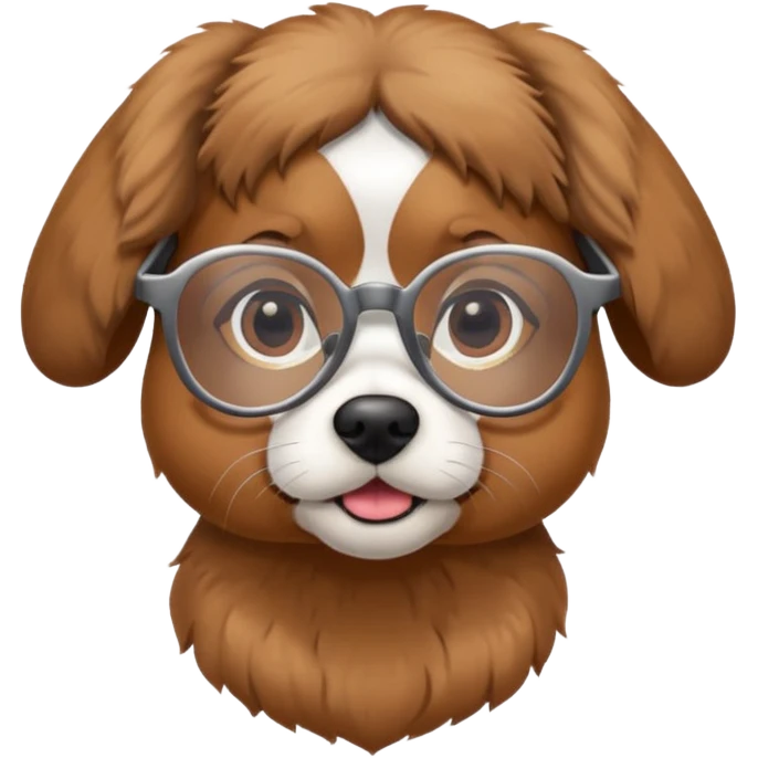 dog wearing grany emoji