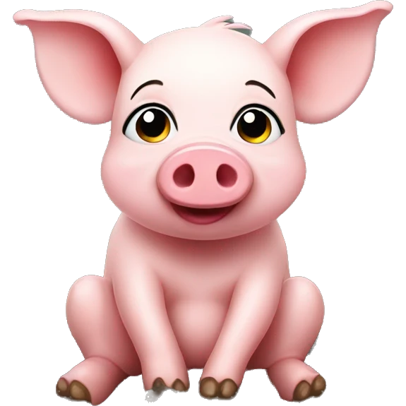 cute pig sitting in mud emoji