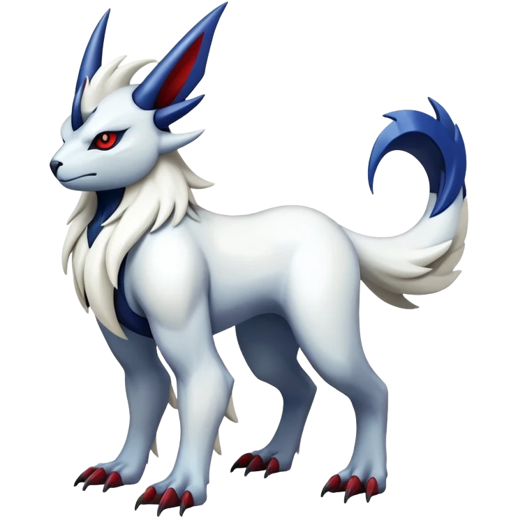 Shiny Colorful Gothic Exotic Badass Cool Absol-Zangoose-Pokémon-Fakémon-hybrid-creature (full body) emoji