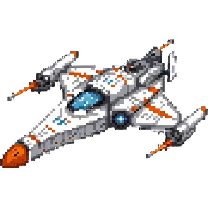 Compact space cruiser with orange accents emoji