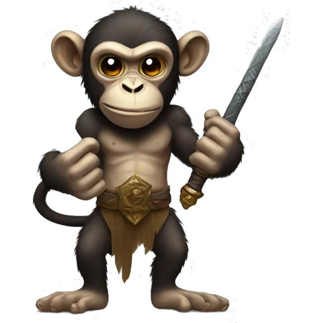 Buff undead monkey holding a one handed sword  emoji