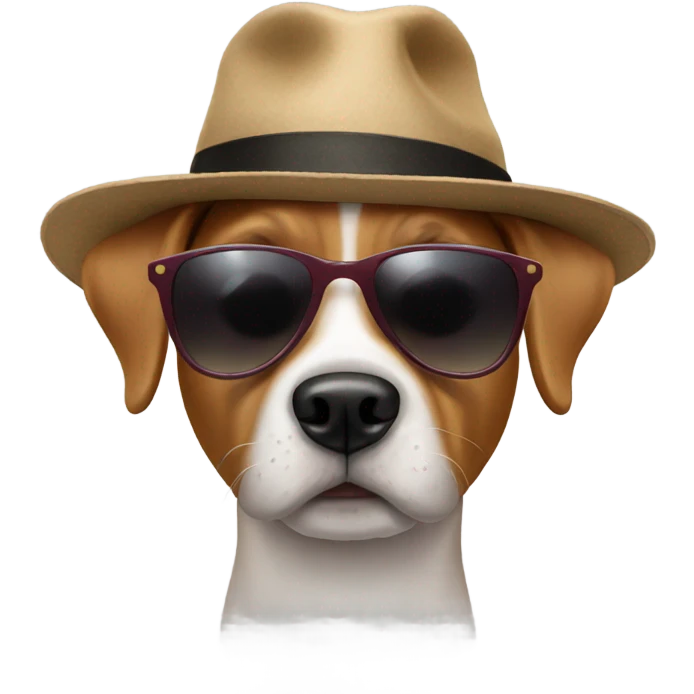 Dog with sunglasses and a hat emoji