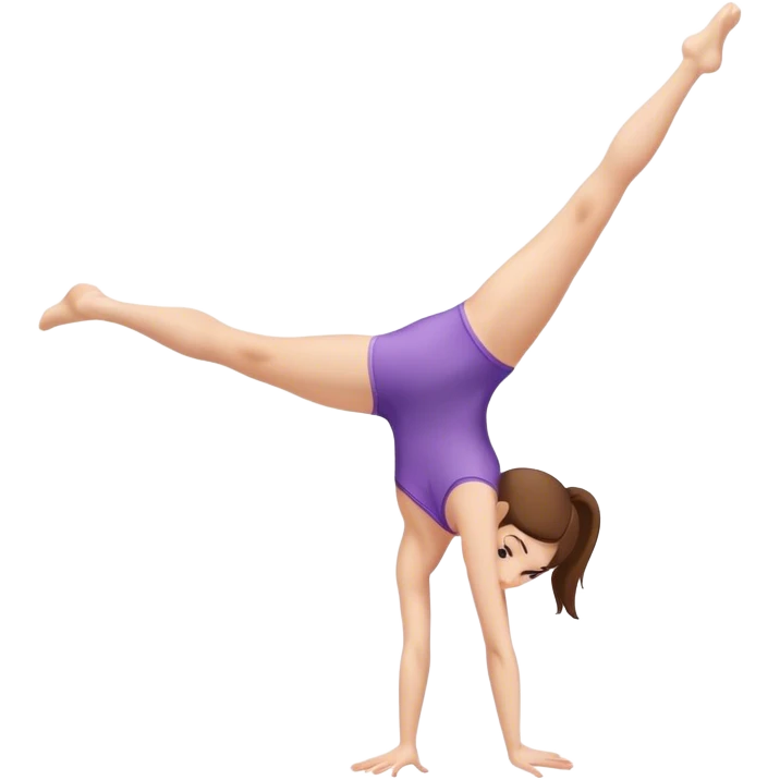 White girl with brownhair, gymnast doing a cartwheel emoji
