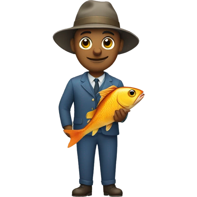 man with fish and hat emoji