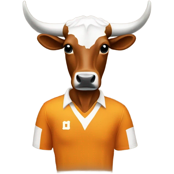 Longhorn wearing a cheesehead emoji