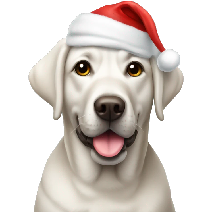 Silver Labrador with Santa hat emoji