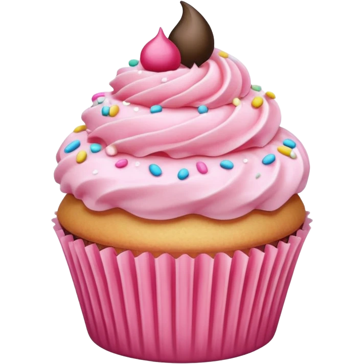 Cupcake with pink icing emoji