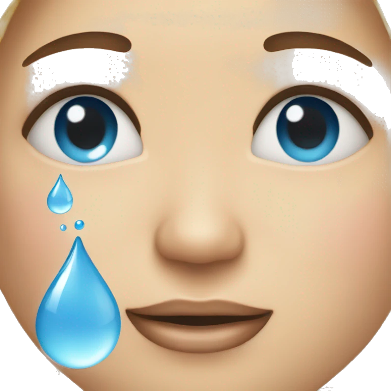 water droplet on face emoji