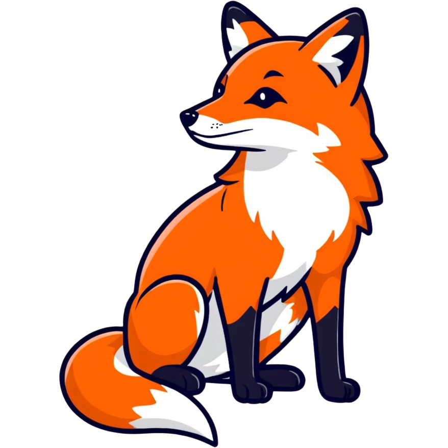 Red fox with friends emoji