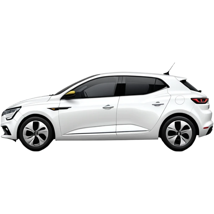 Renault Megane E-Tech electric car, side view, sleek design, white color emoji