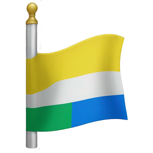 flag with blue at the top, yellow in the middle, and green at the bottom. emoji