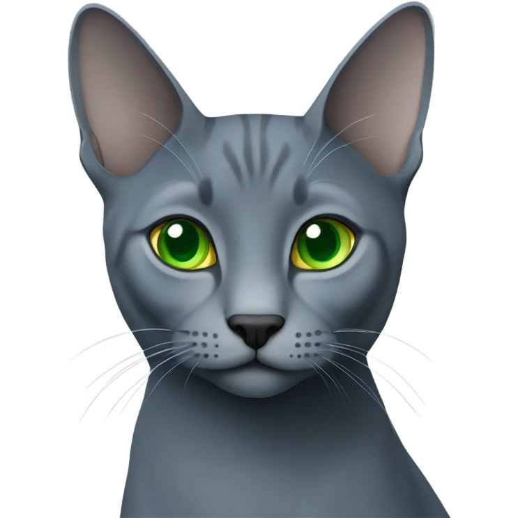 Russian blue with green eyes side profile full body seeing left side emoji