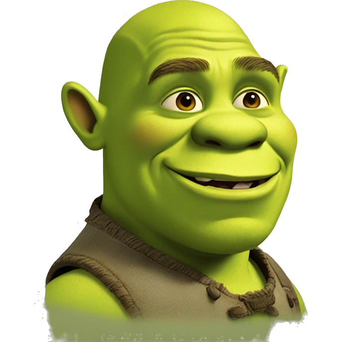 Shrek with JavaScript logo emoji