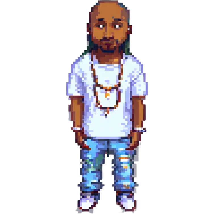 2Pac в полный рост, no background emoji