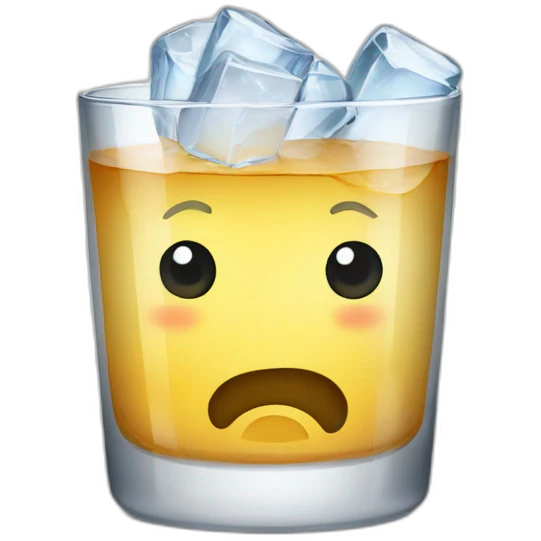 Vaso con tequila y hielo emoji
