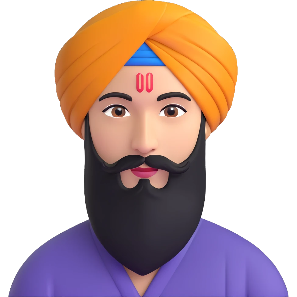 Sikh man with circular turban emoji