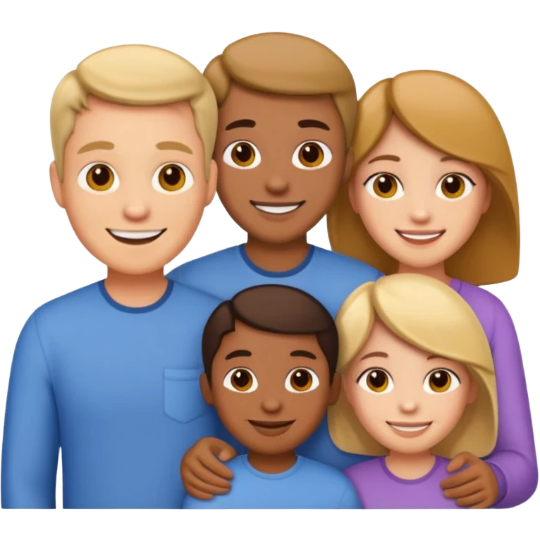 emoji of a family of 5: grandparents, parents, and one child emoji