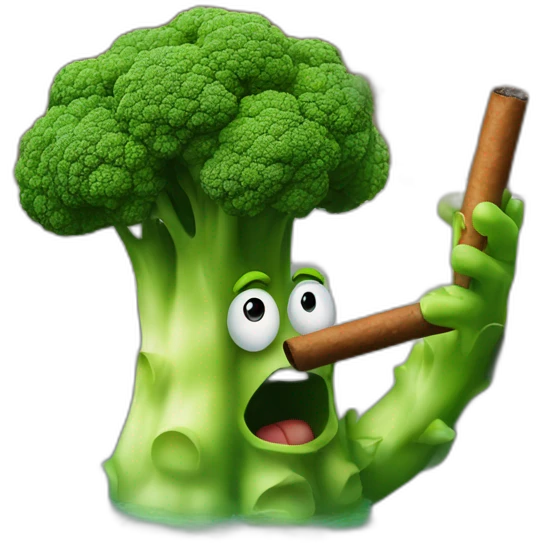 Broccoli sitting in a hot tub smoking a cigar emoji