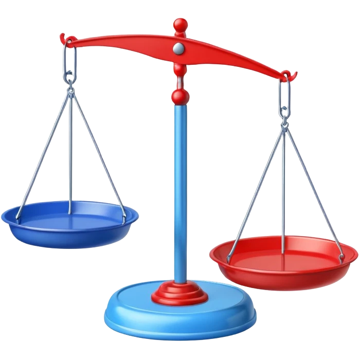 Hanging Balance Scale red blue  emoji