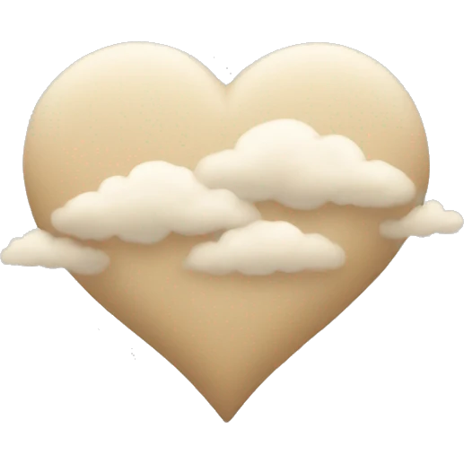 beige heart + cloud emoji