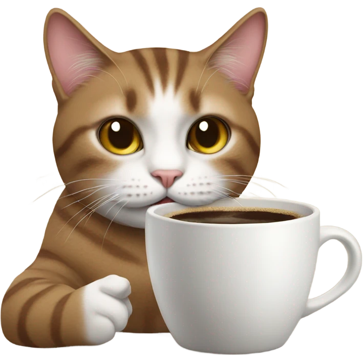Cat with coffee emoji
