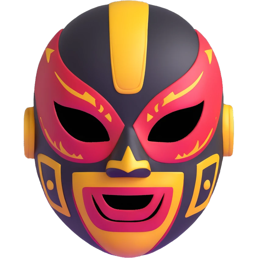 teal and orange luchador mask emoji