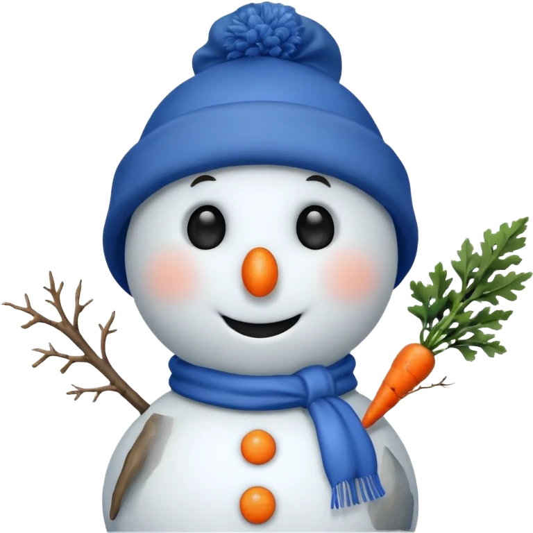 snowman wearing blue hat emoji
