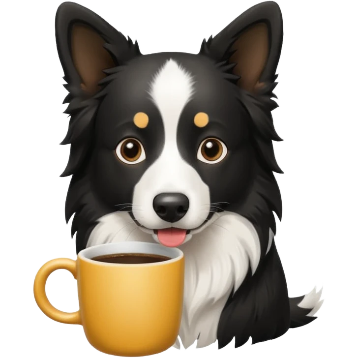 Border collie café con blanco emoji