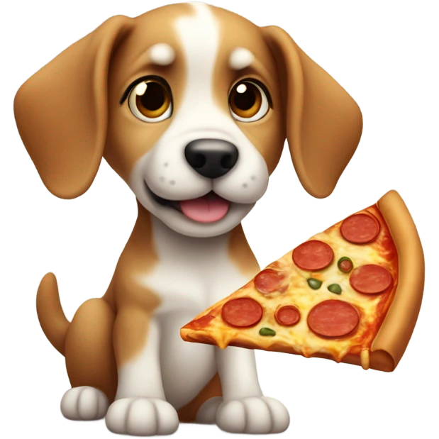 Puppy with pizza  emoji