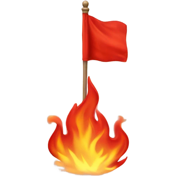 Red flag on fire emoji
