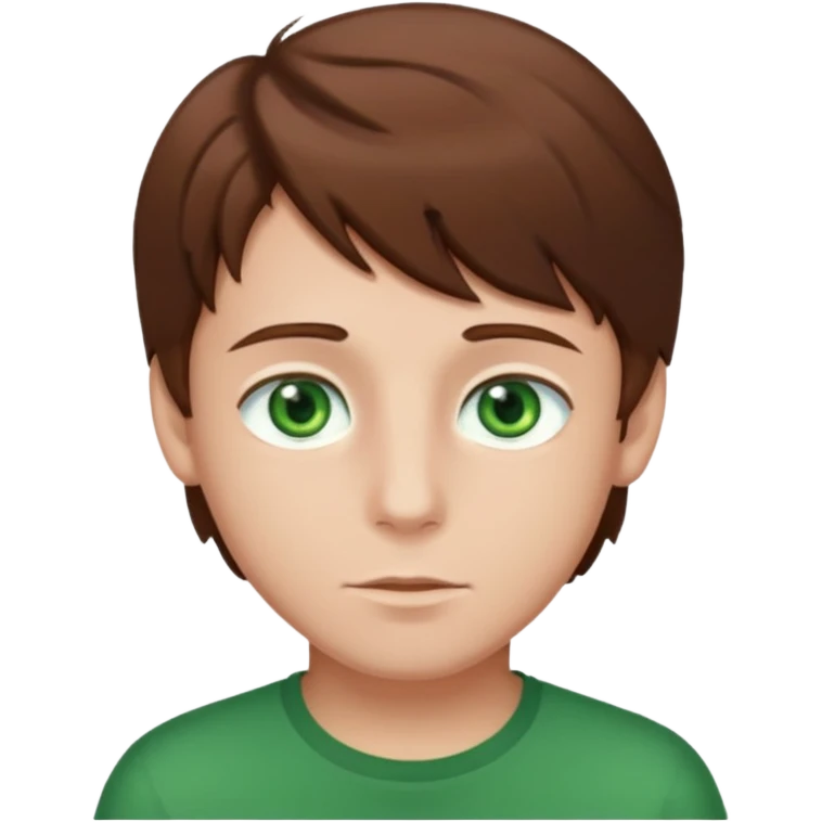dessiner moi un garcons avec les cheveux bruns et les yeux vert emoji