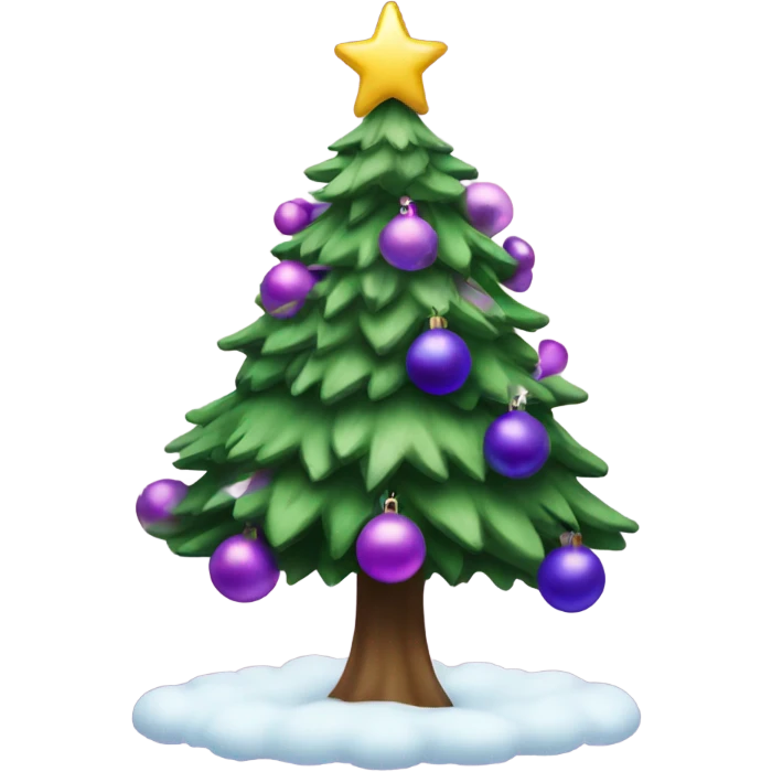 Christmas tree with purple décorations emoji