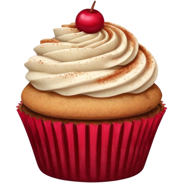 cupcake with cinnamon dusting & cranberry slice on top emoji