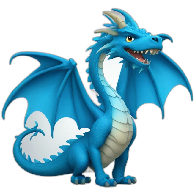 an entrepreneurial dragon, blue in color and with wings emoji