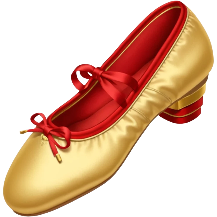 rococó zapatillas de ballet rojo con dorado emoji