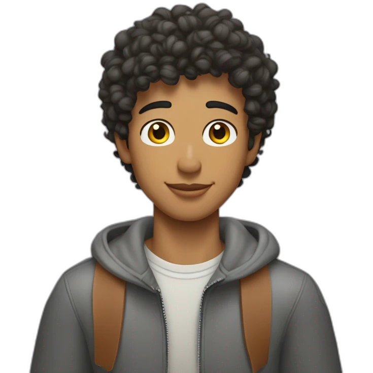 Handsome skinny latino with short curly hairs wearing a grey hermes Birkin bag emoji