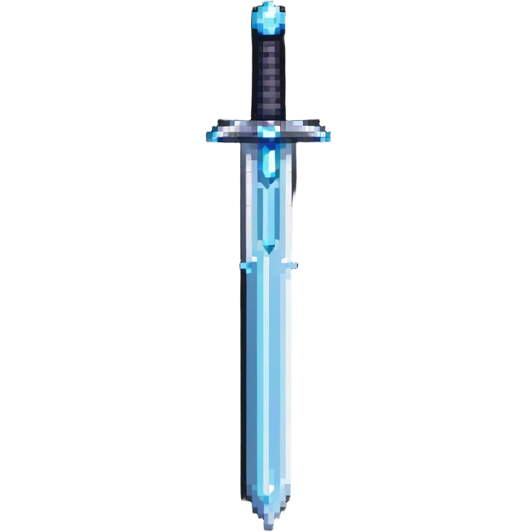 Silver sword with blue gem

 emoji