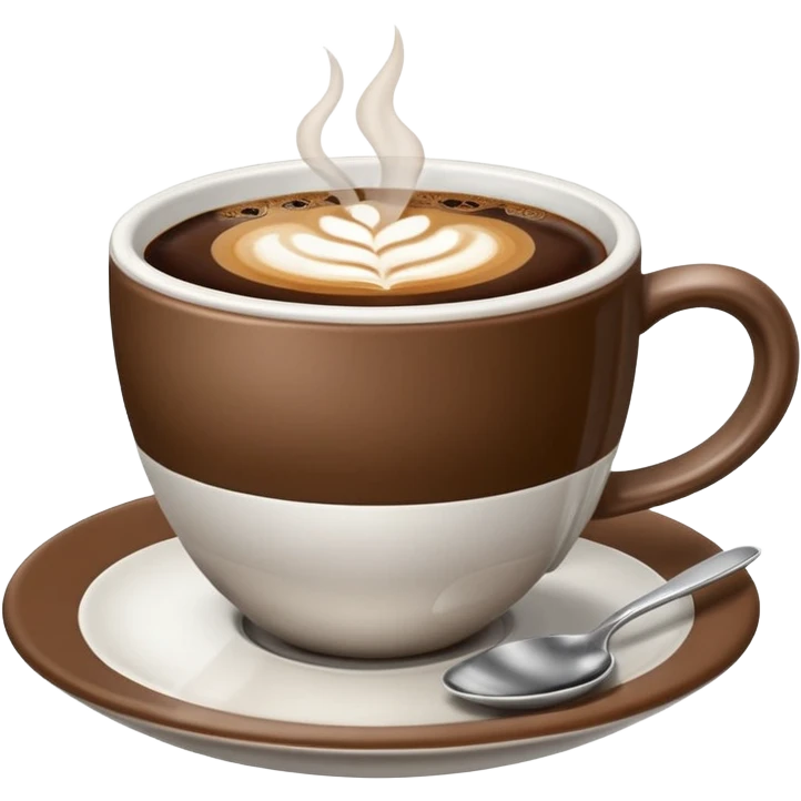 tazzina di caffè con cucchiaino, isolated on white background emoji