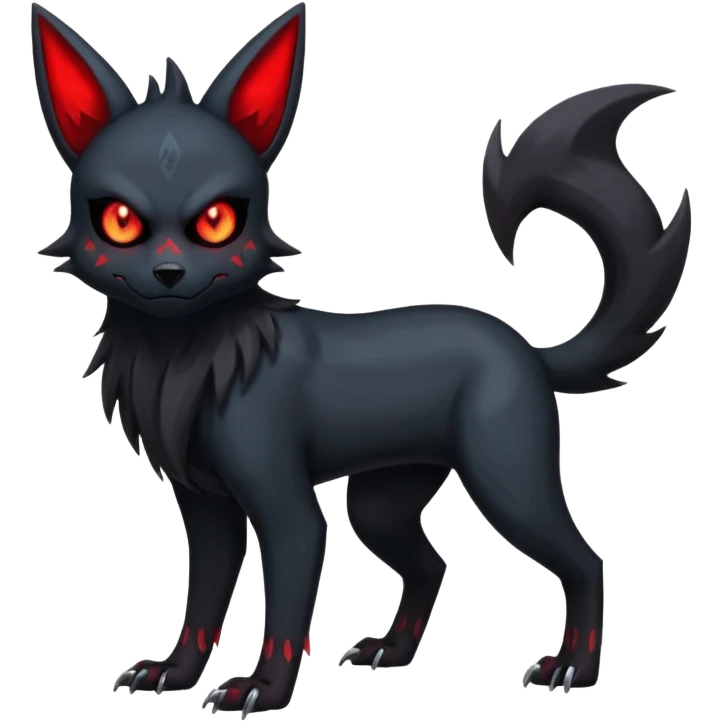 Edgy Spooky Gothic Evil Duskull-Zoroark-Umbreon-Fakémon-hybrid-creature (full body)  emoji