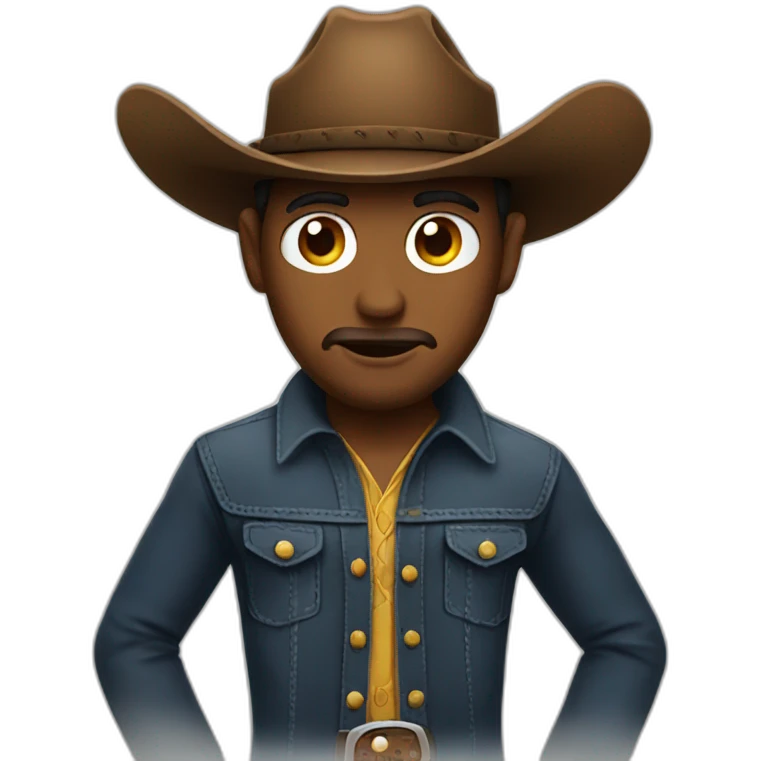 cowboy emoji with big eyes emoji