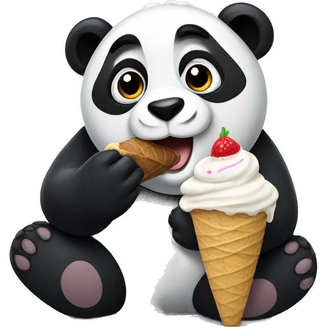 Panda eating ice cream emoji