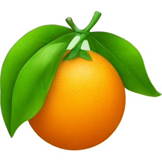 orange with green leaf emoji