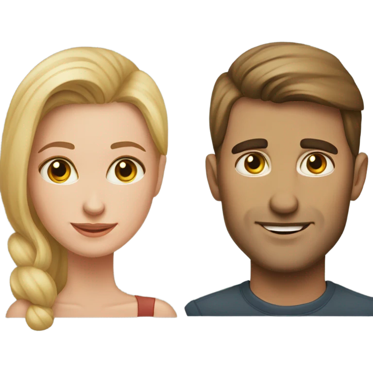 cheek to cheek portrait, caucasian  emoji